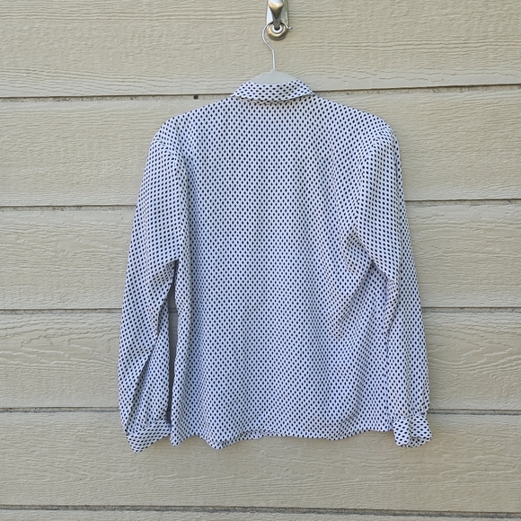 vintage Impressions of California white button front shirt with black diamonds - Picture 2 of 8
